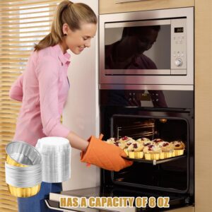 Gold 8 Oz Aluminium Foil Cup with Lid for Baking and Catering

